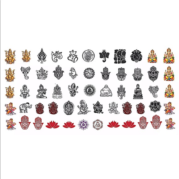 💌BO/GO$6 Ganesha Woman Hindu Meditation Indian Nail Art Waterslide Decals - Picture 2 of 7